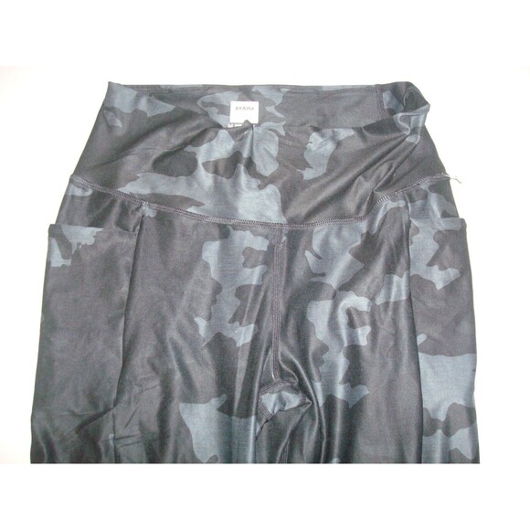 New NWT Womens Prana Pants Layna Joggers M Black Gray Camo HIgh Rise Waist Silky - Picture 3 of 8